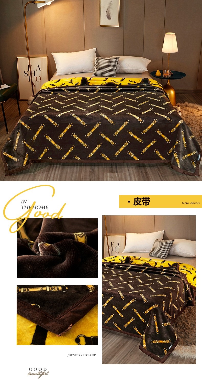 bbin宝盈大牌風(fēng)皮帶云毯（咖啡）